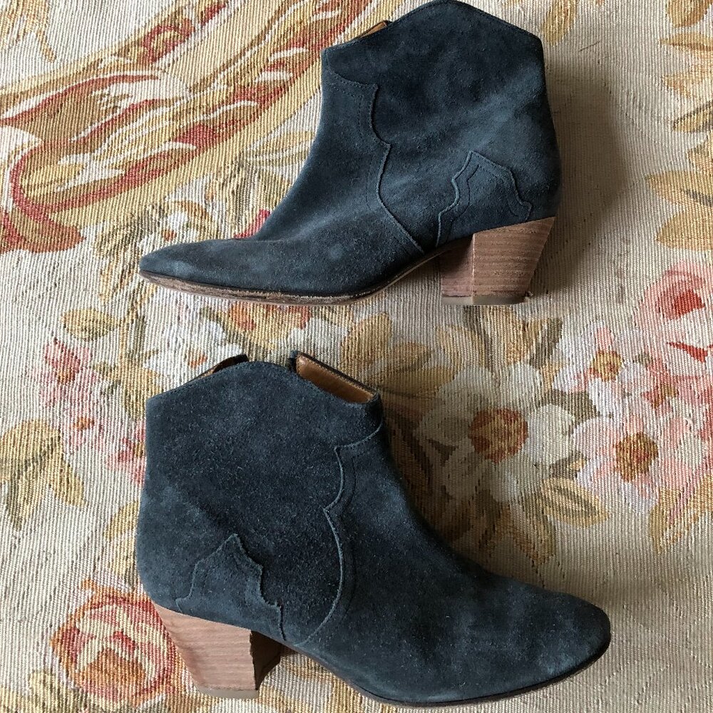 Etoile Isabel Marant Gray Suede Ankle Boots, Size 38 (US 7.5)